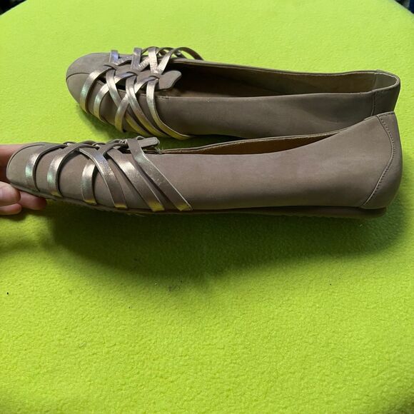 SoftWalk Women's St Lucia Leather Ballet Flat Sz US 12W Wide Taupe - Picture 5 of 6